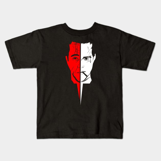 two face different Kids T-Shirt by Ajiw